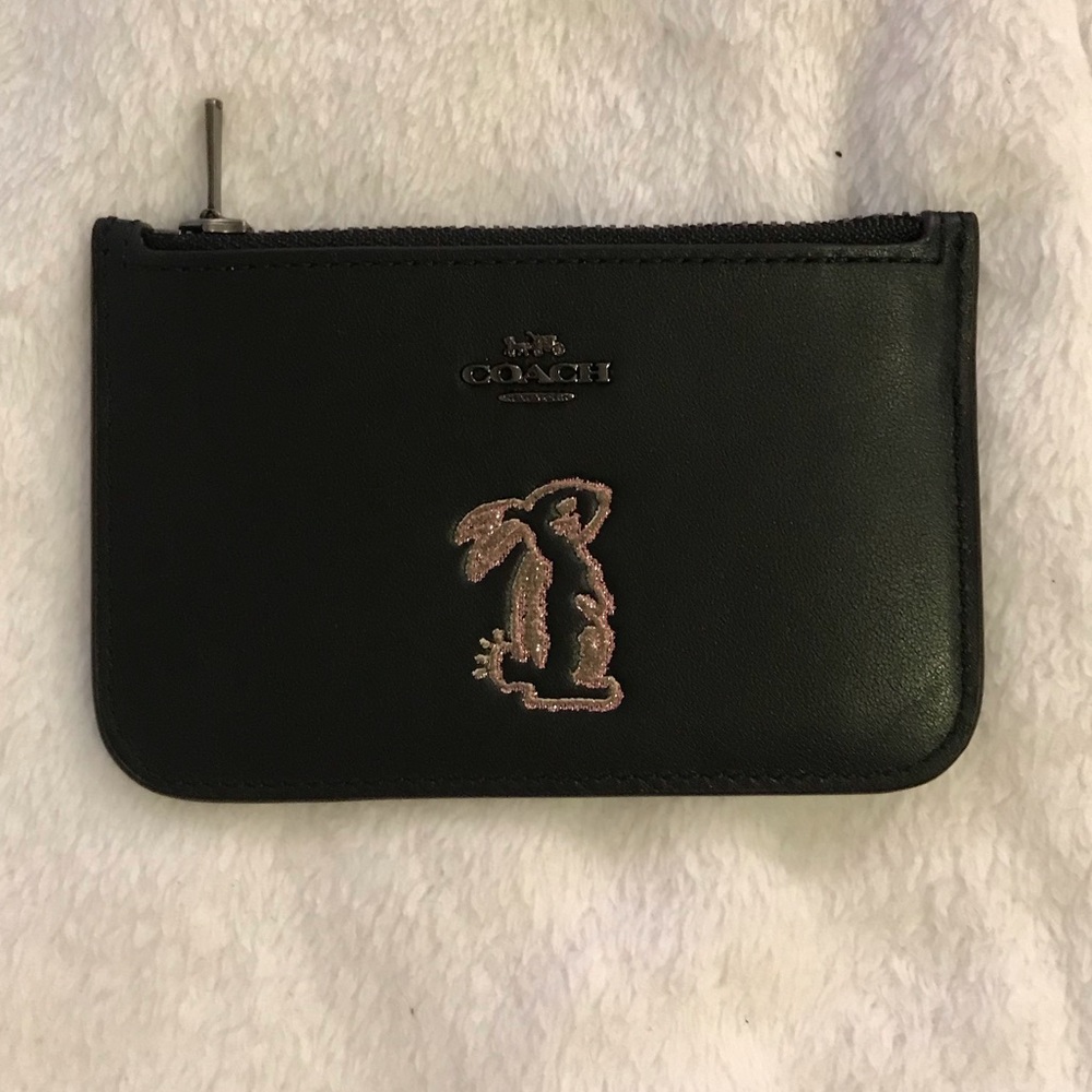 Coach x Selena Gomez black leather card wallet